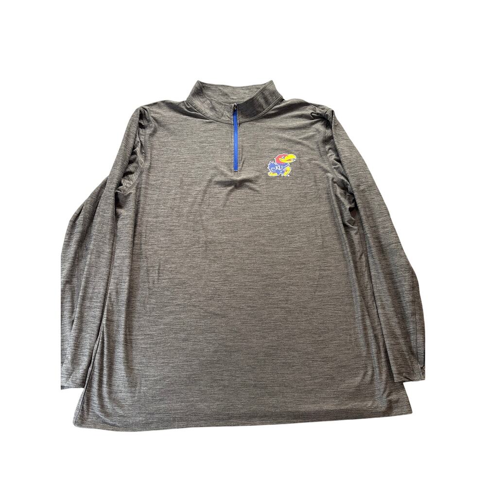 Kansas Jayhawks Men’s XL Colosseum 1/4 Zip Pullover Gray KU NCAA Performance